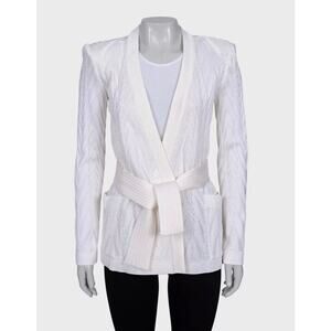 Balmain White Wrap Cardigan with Belt - Size36/ S